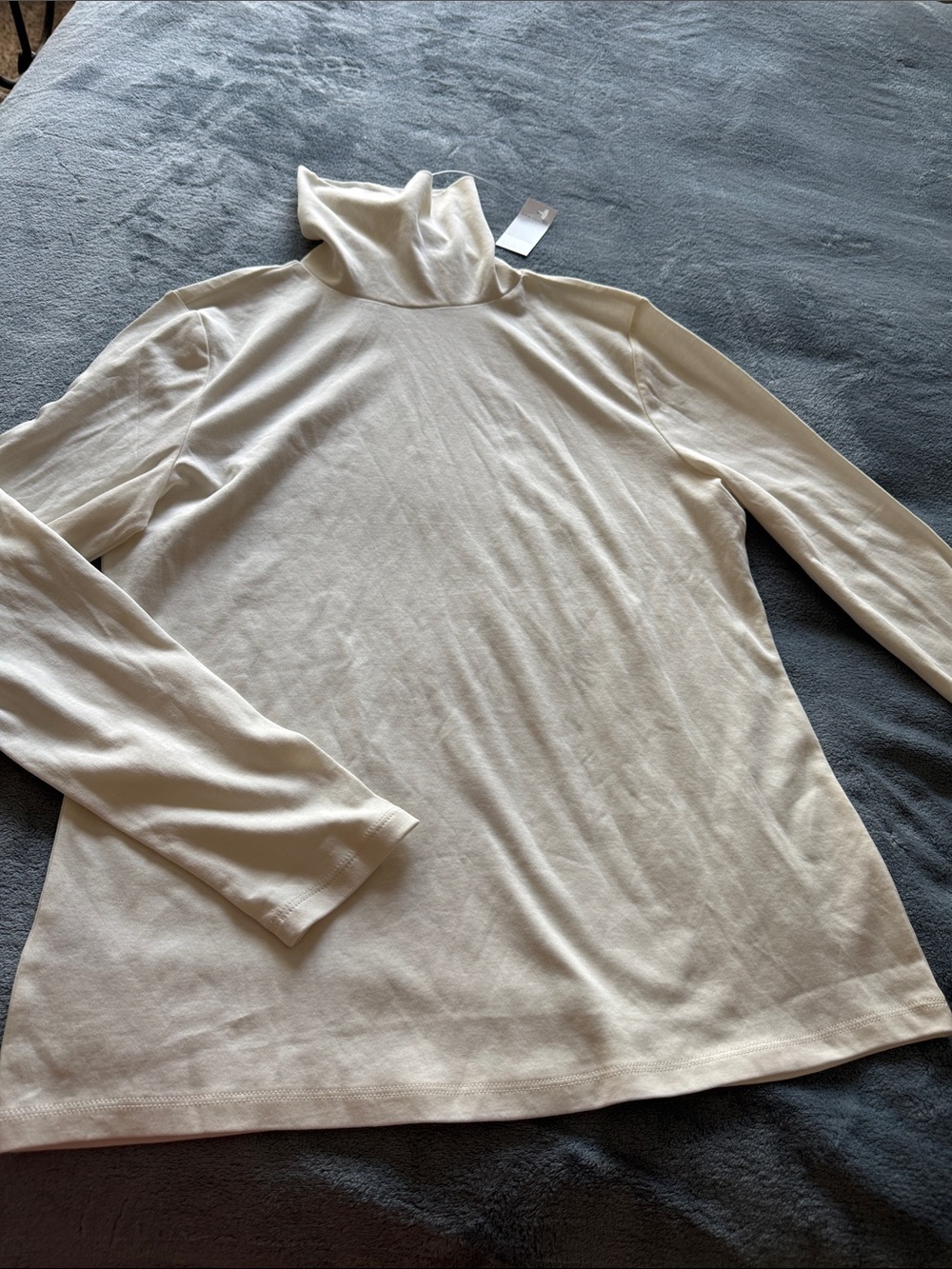 Ann Taylor Women's Cream Long-Sleeve Turtleneck